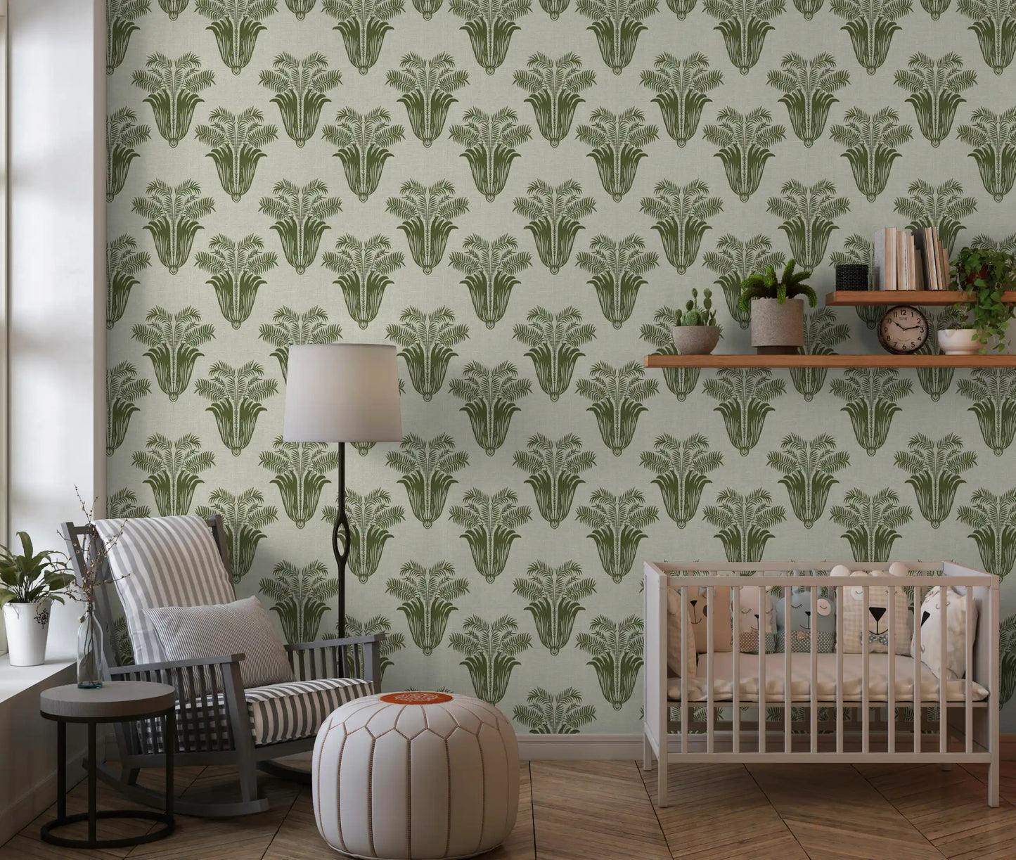Mediterranean Sage Palm Leaf Wallpaper Wallpaper⁠