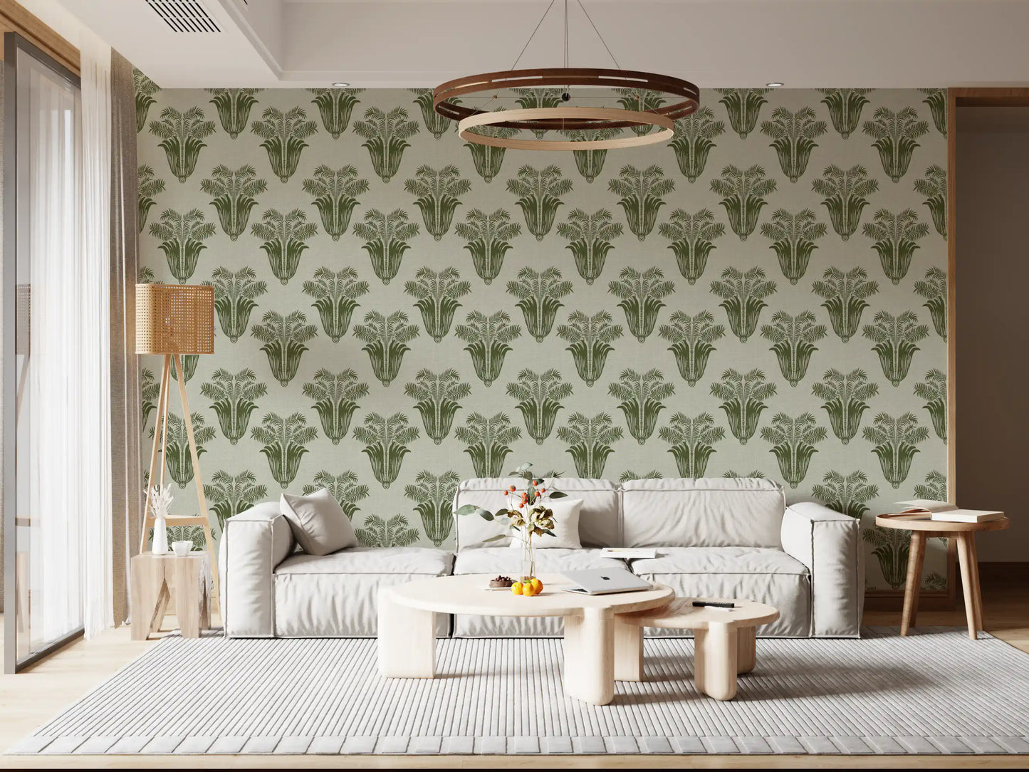 Mediterranean Sage Palm Leaf Wallpaper Wallpaper⁠