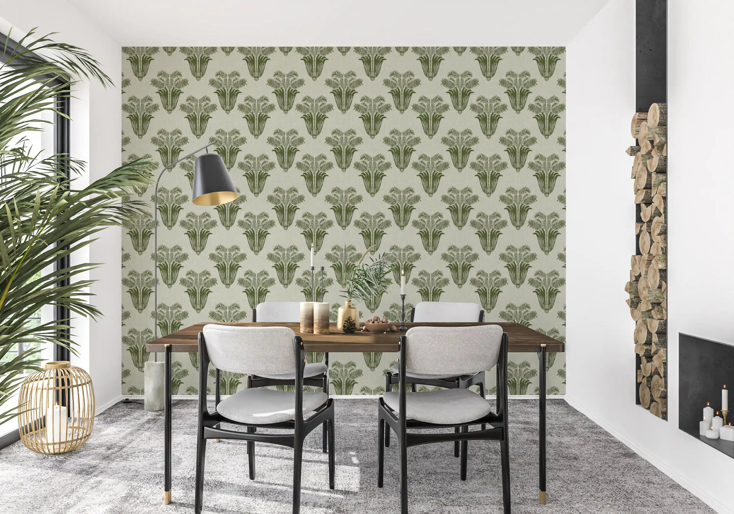 Mediterranean Sage Palm Leaf Wallpaper Wallpaper⁠