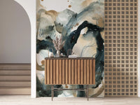 Abstract Ink Wash Wall Mural