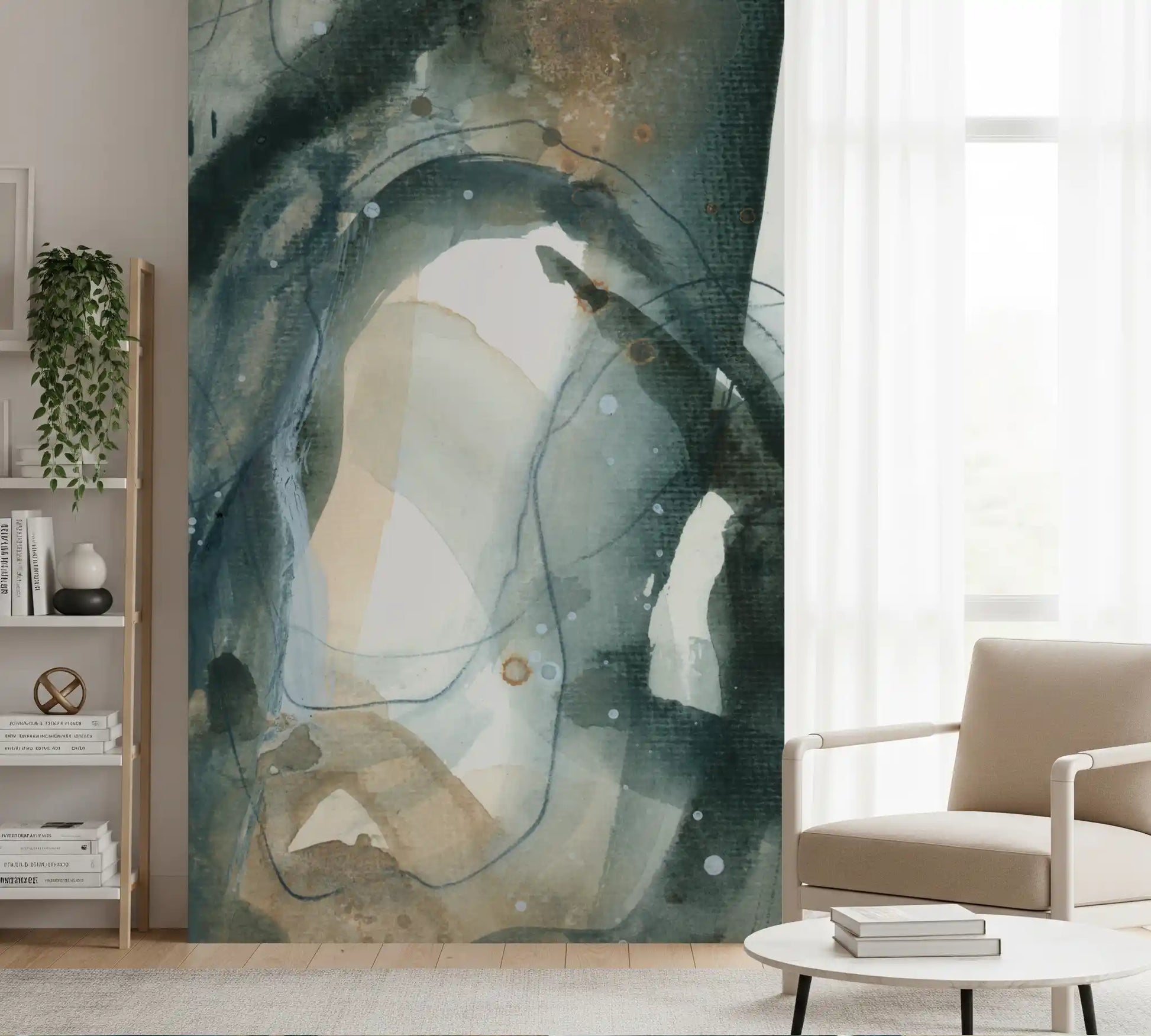 Ethereal Earth Fluid Abstract Watercolor Wall Mural