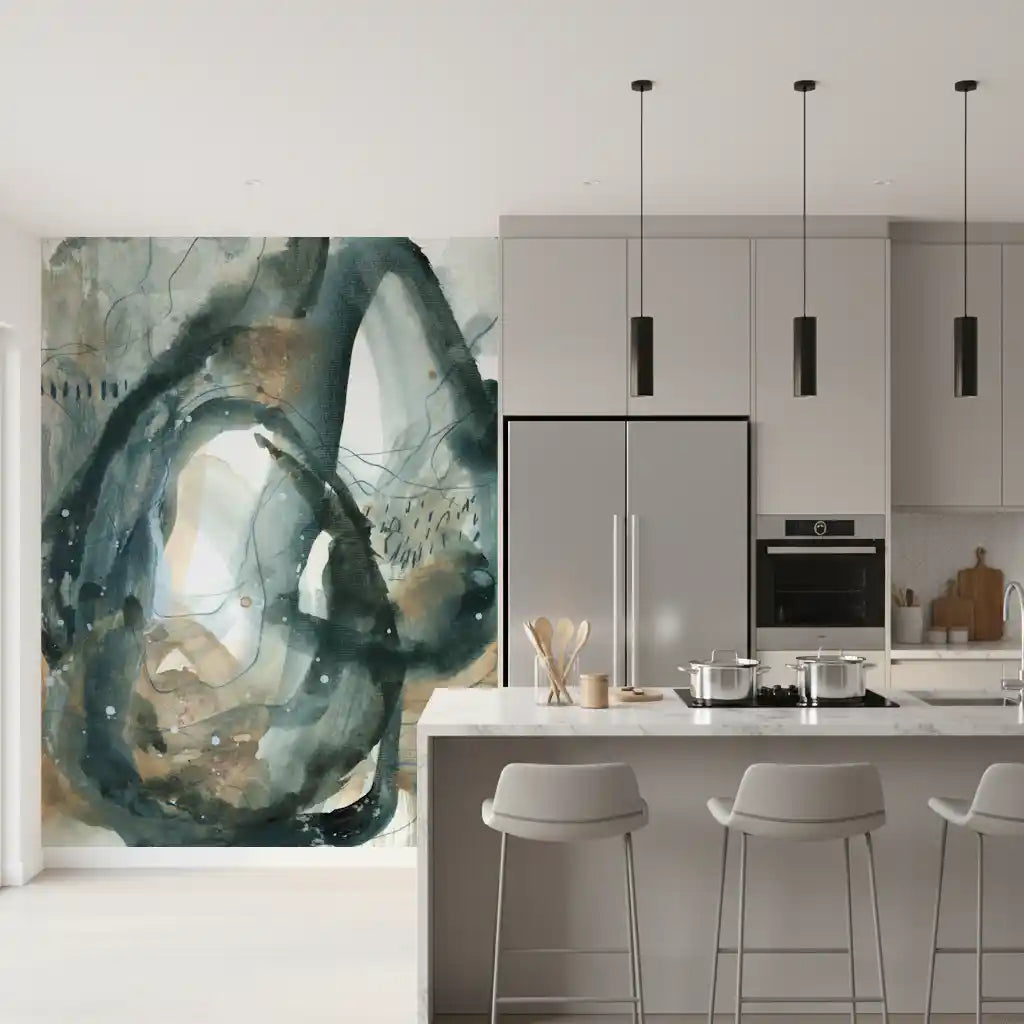 Ethereal Earth Fluid Abstract Watercolor Wall Mural