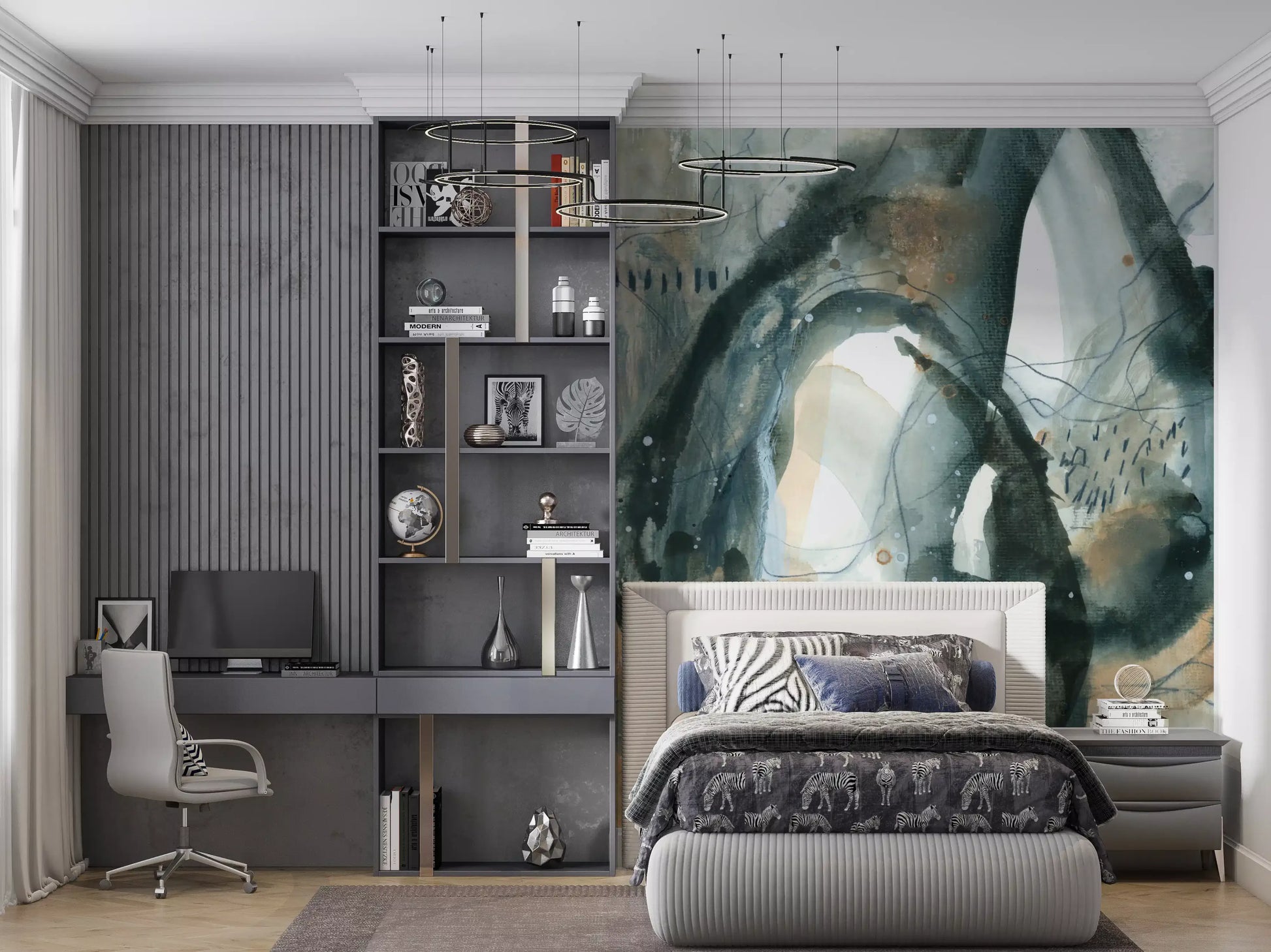Ethereal Earth Fluid Abstract Watercolor Wall Mural