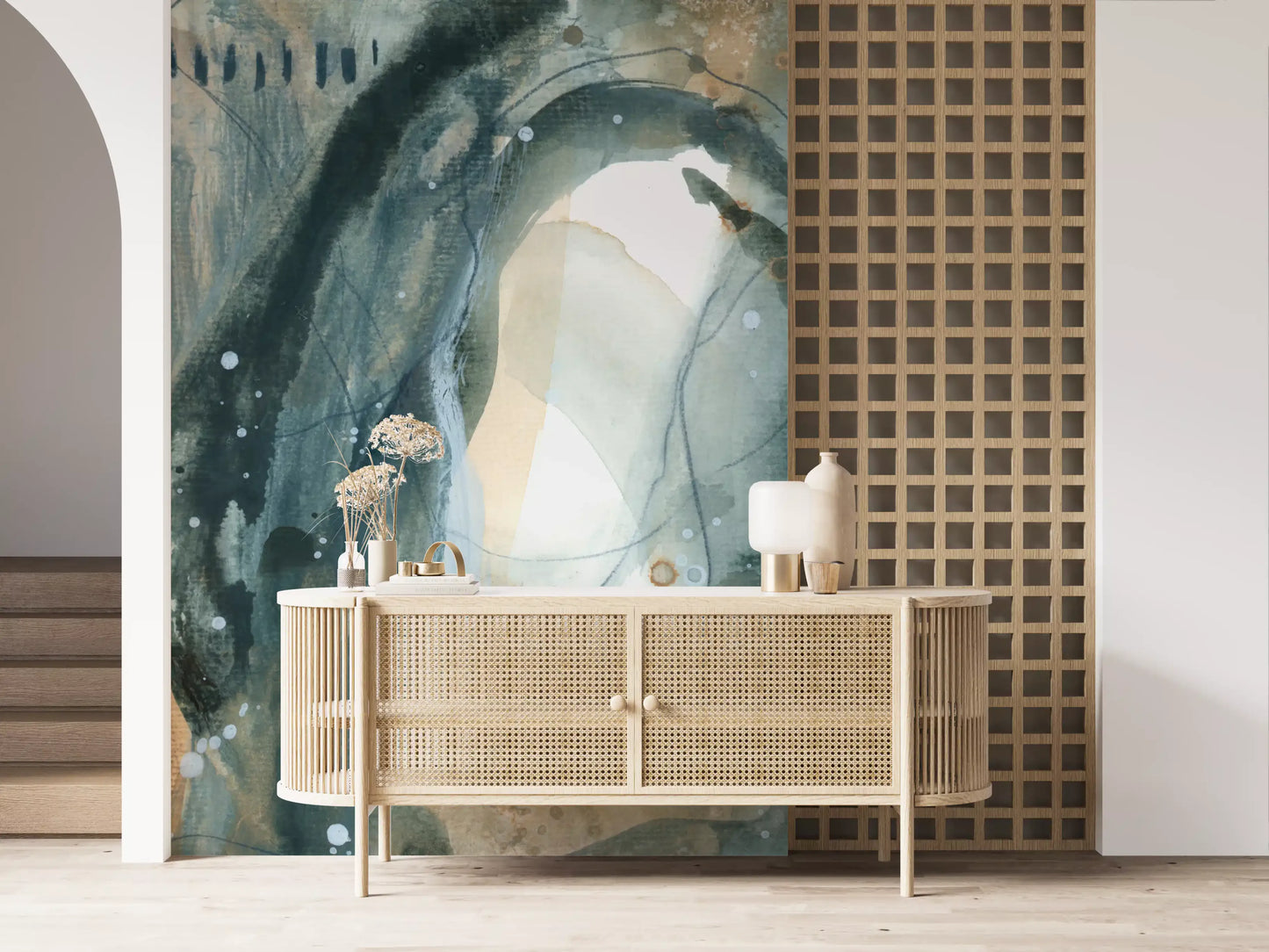 Ethereal Earth Fluid Abstract Watercolor Wall Mural