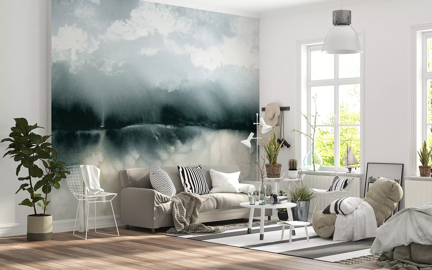 Whispering Mist Watercolor Landscape Wall Mural