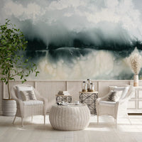 Serene Waterside Mist Abstract Mural Wall Mural