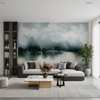 Serene Waterside Mist Abstract Mural Wall Mural