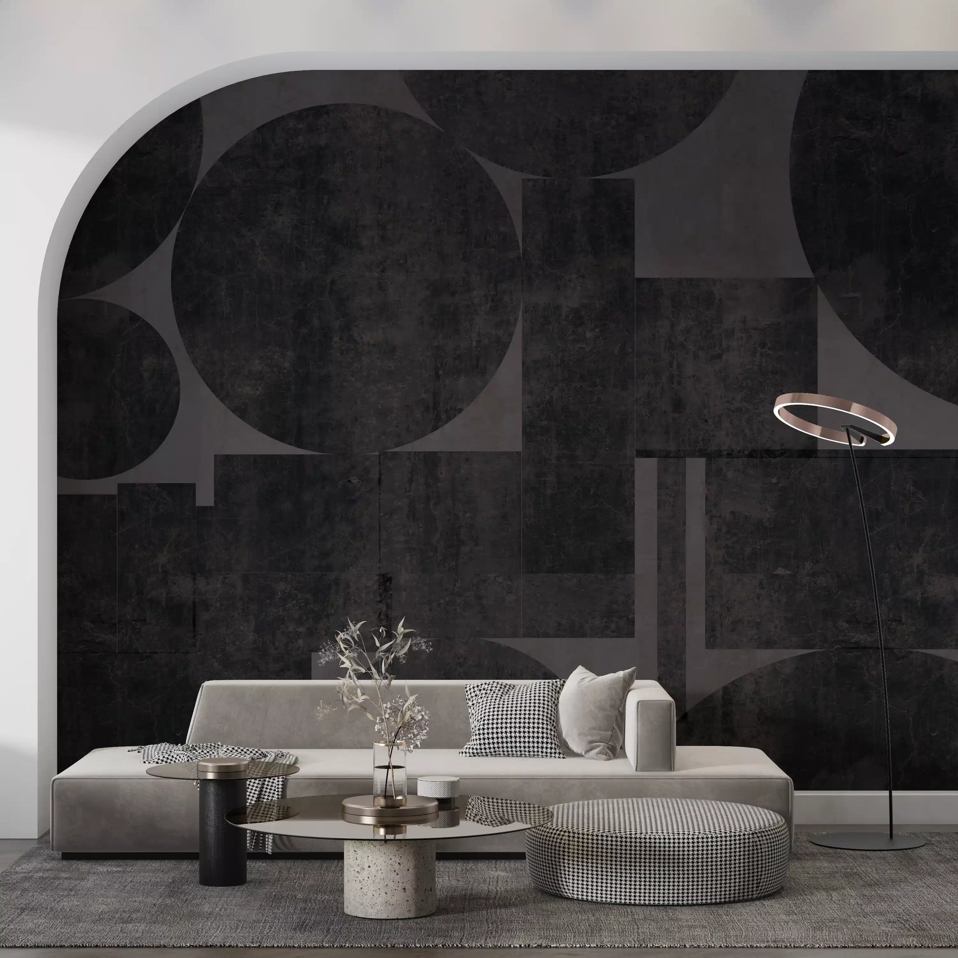 Industrial Charcoal Geometric Wall Mural Wall Mural