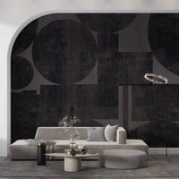 Industrial Charcoal Geometric Wall Mural Wall Mural