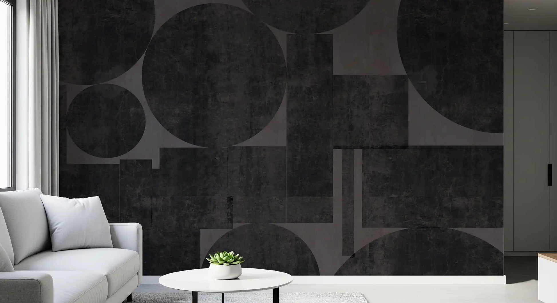 Industrial Charcoal Geometric Wall Mural Wall Mural