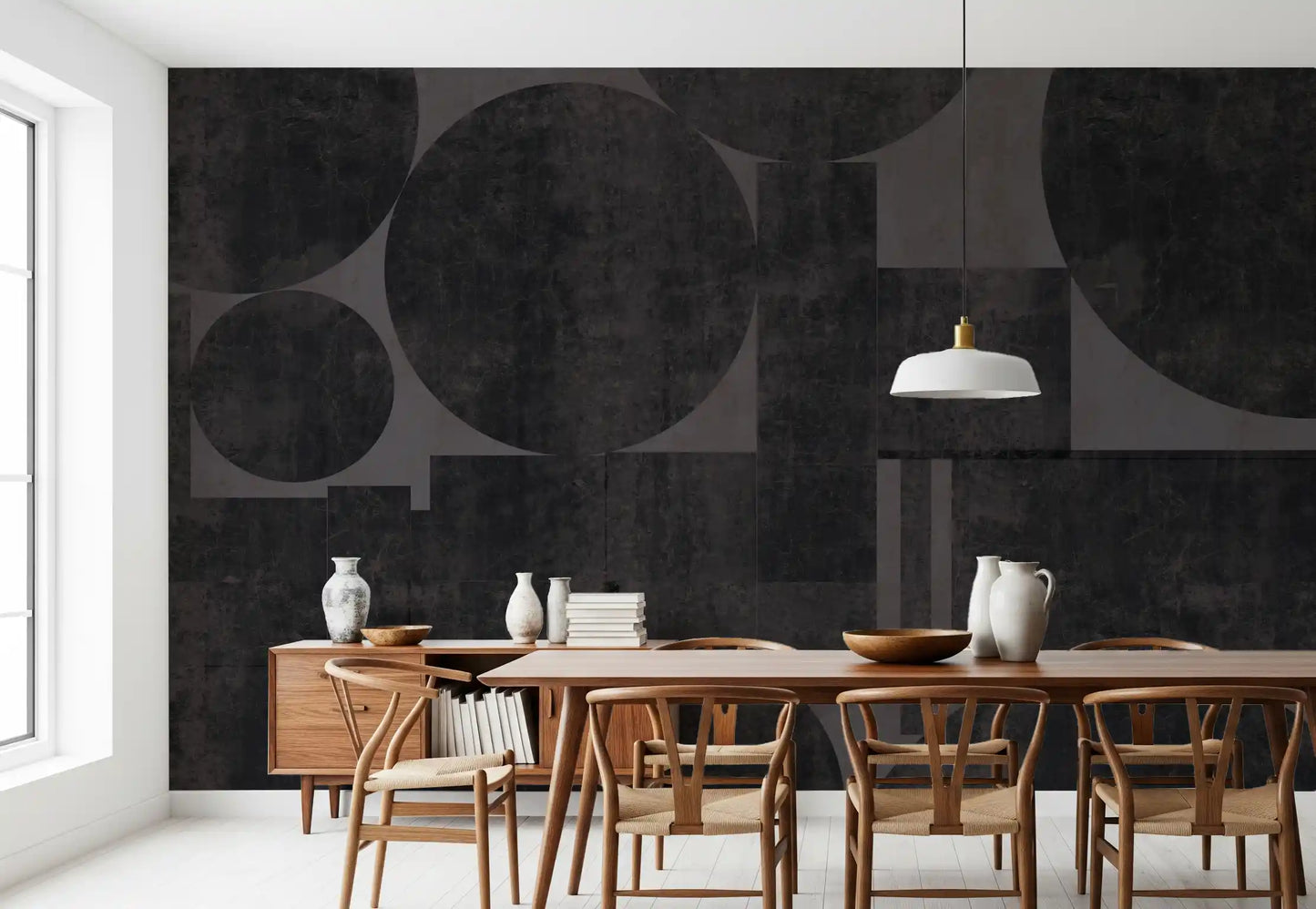 Industrial Charcoal Geometric Wall Mural Wall Mural