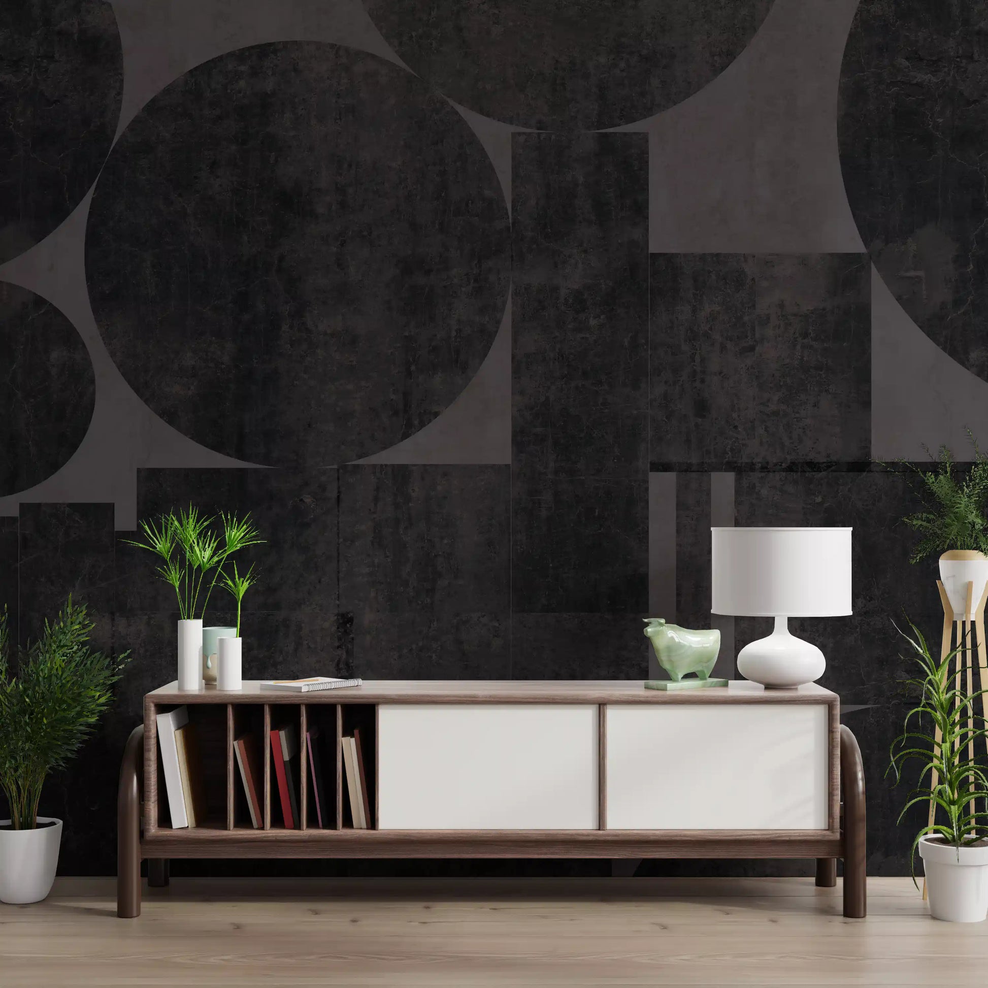 Industrial Charcoal Geometric Wall Mural Wall Mural
