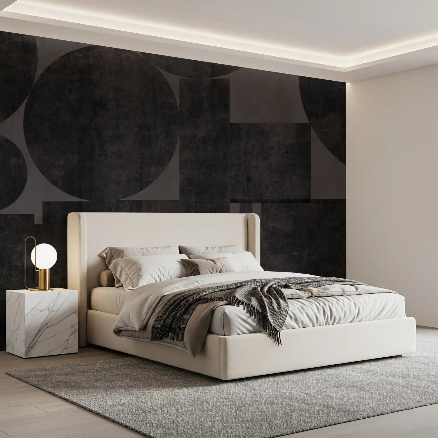 Industrial Charcoal Geometric Wall Mural Wall Mural