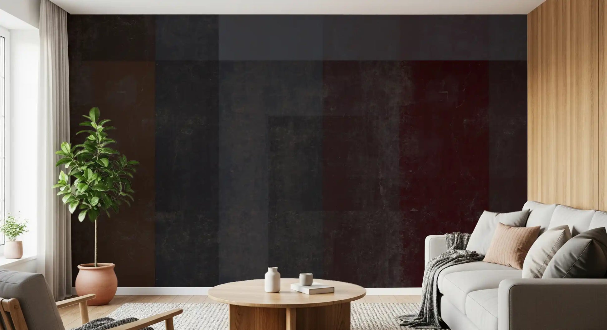 Moody Geometric Block Industrial Wallpaper Wall Mural