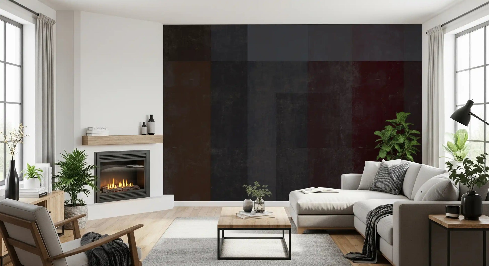Moody Geometric Block Industrial Wallpaper Wall Mural