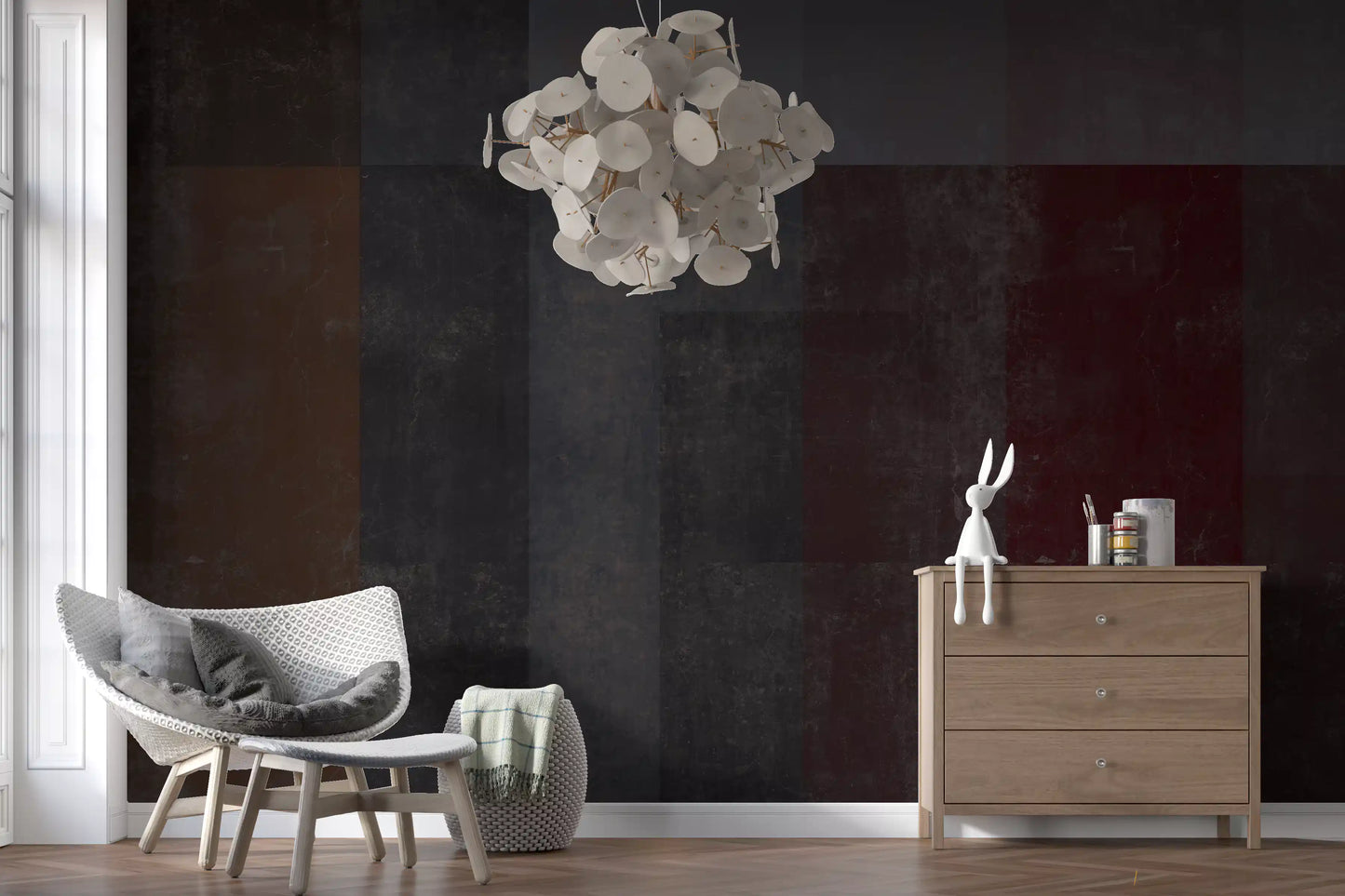 Moody Geometric Block Industrial Wallpaper Wall Mural