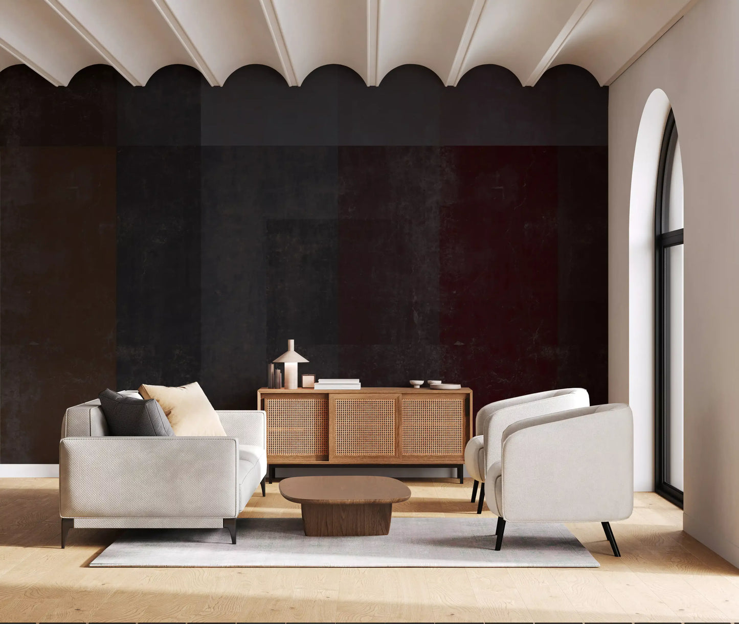 Moody Geometric Block Industrial Wallpaper Wall Mural