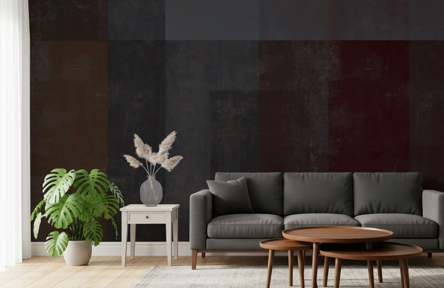 Moody Geometric Block Industrial Wallpaper Wall Mural