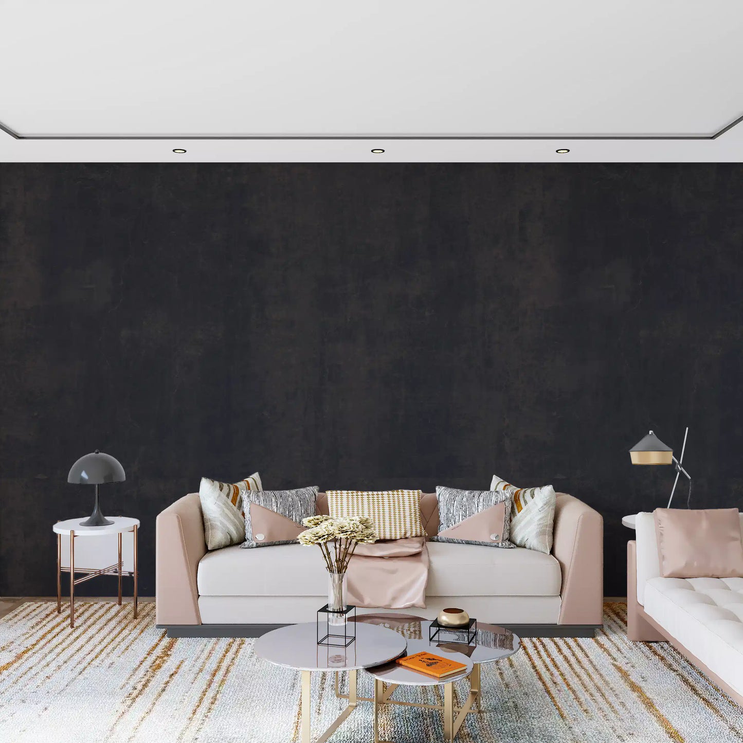Dark Industrial Concrete Wall Wall Mural