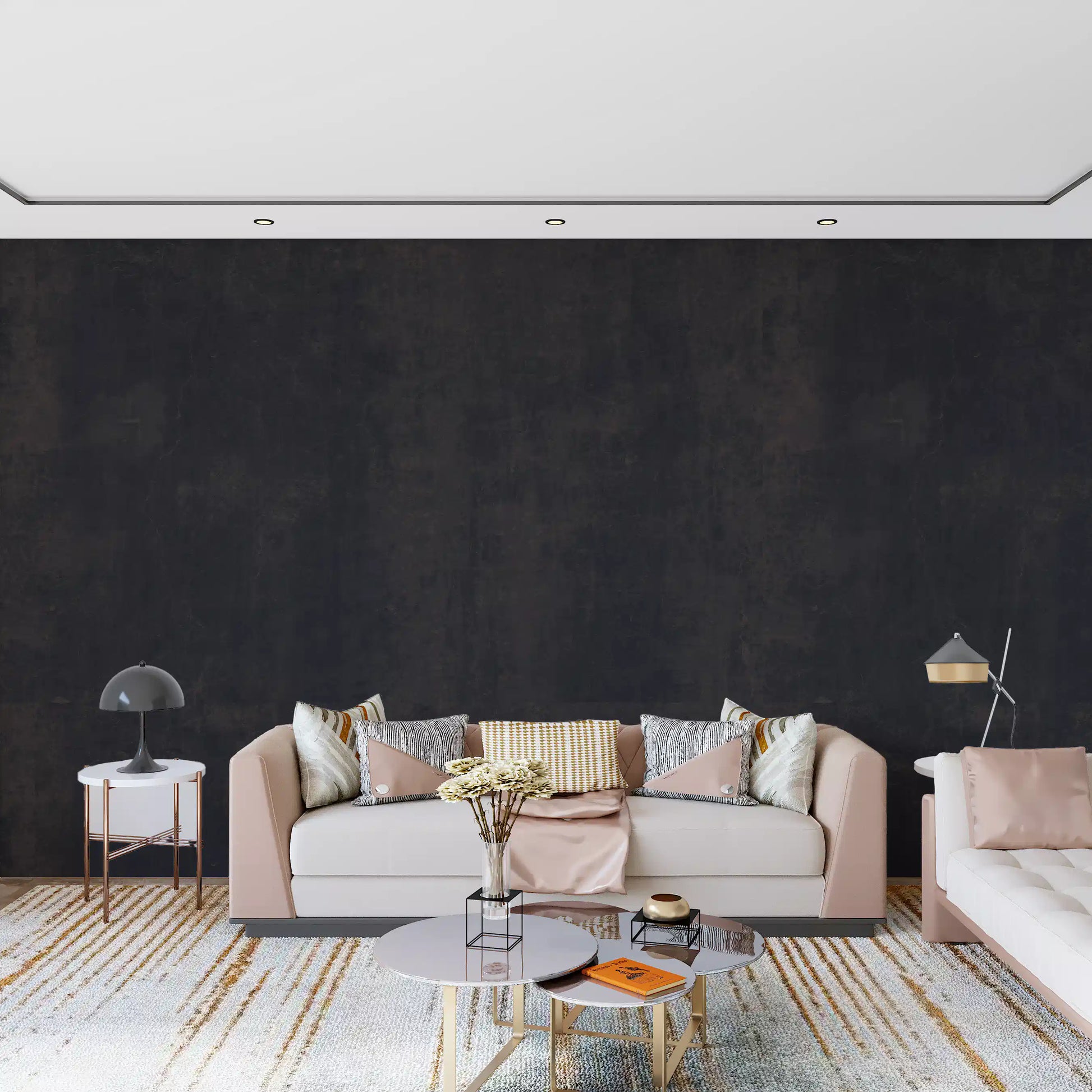 Dark Industrial Concrete Wall Wall Mural