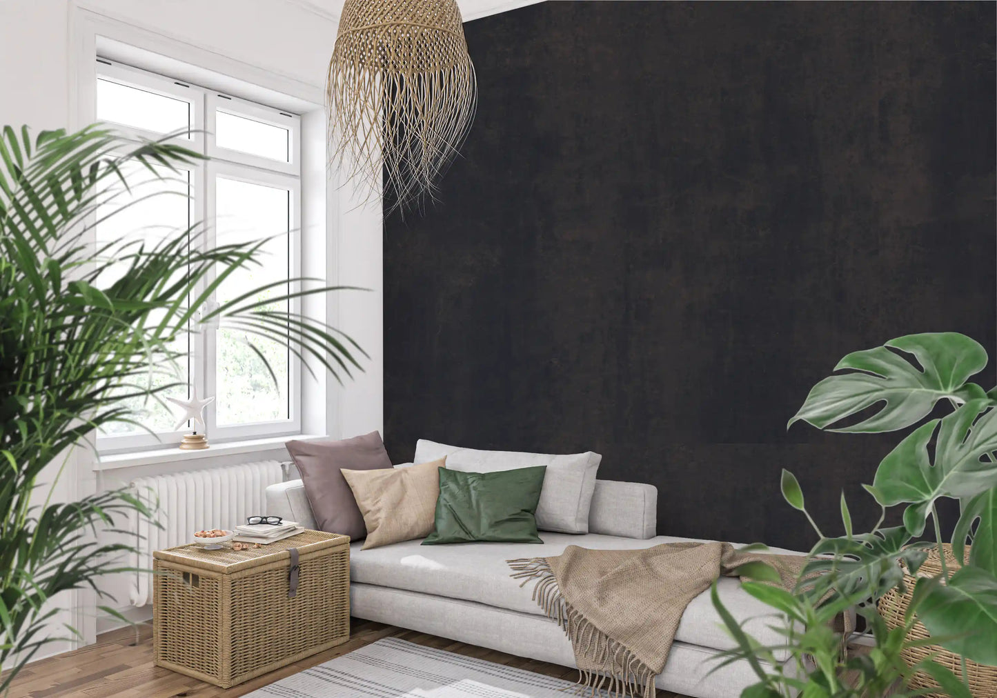 Dark Industrial Concrete Wall Wall Mural
