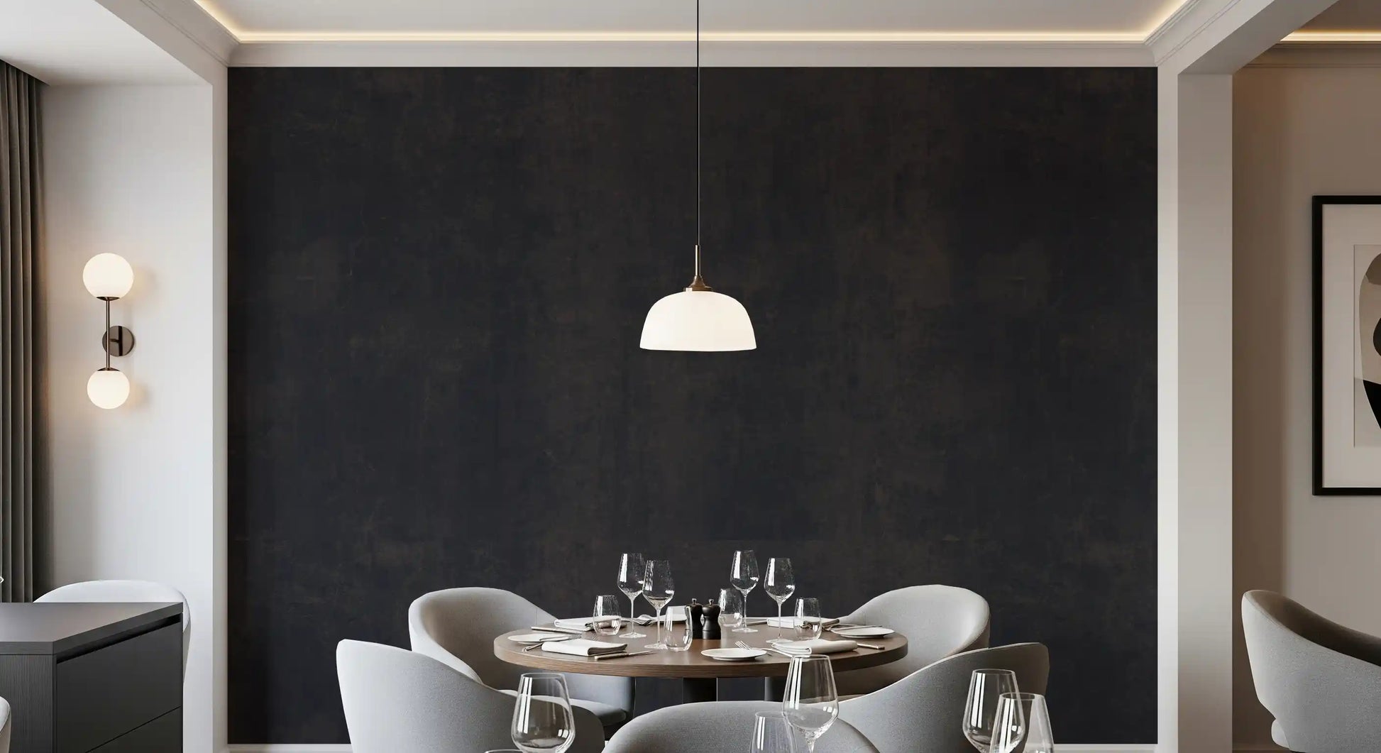 Dark Industrial Concrete Wall Wall Mural