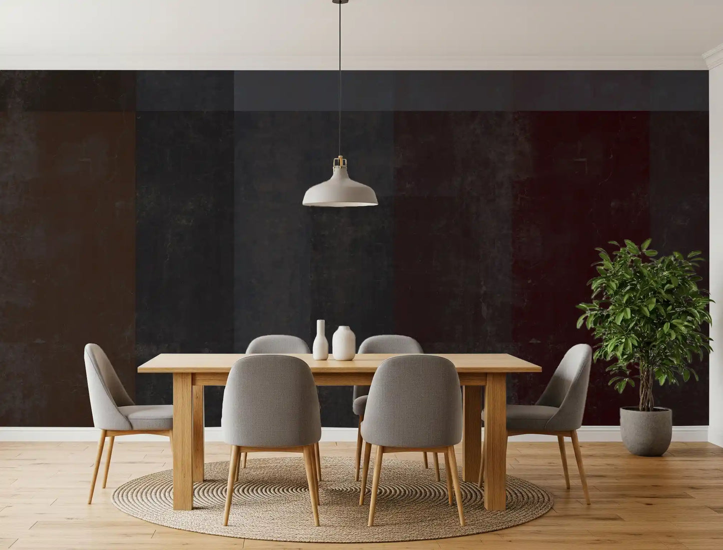 Crimson and Charcoal Plaster Wall Decor Wall Mural