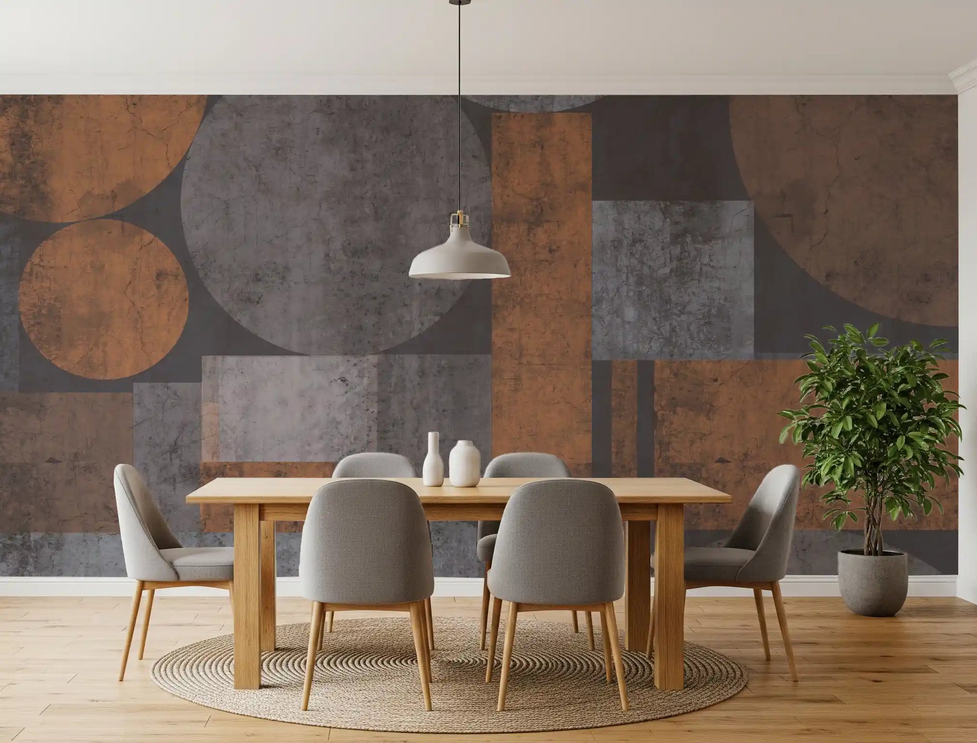 Brutalist Shapes Textured Abstract Wallpaper Wall Mural
