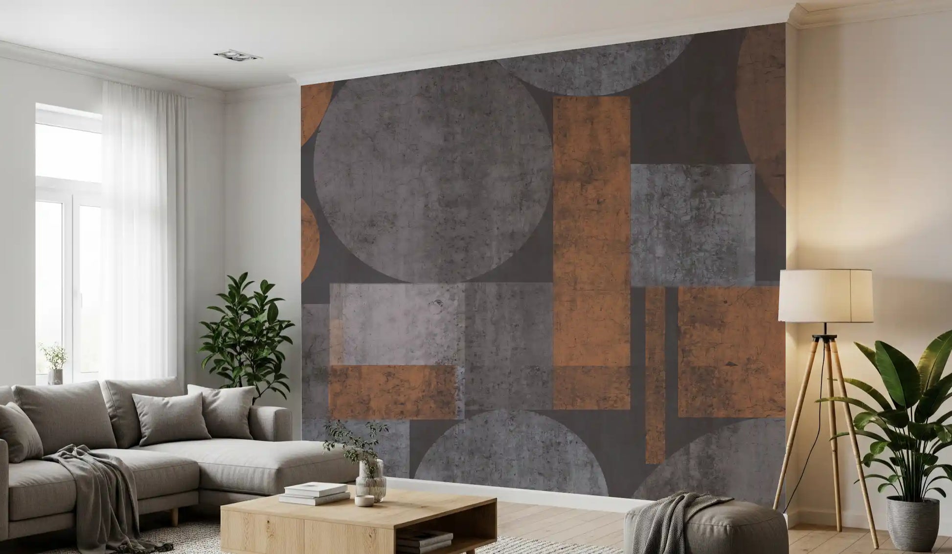 Brutalist Shapes Textured Abstract Wallpaper Wall Mural