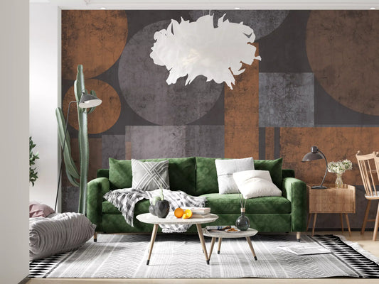 Brutalist Shapes Textured Abstract Wall Mural