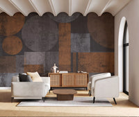 Brutalist Shapes Textured Abstract Wallpaper Wall Mural