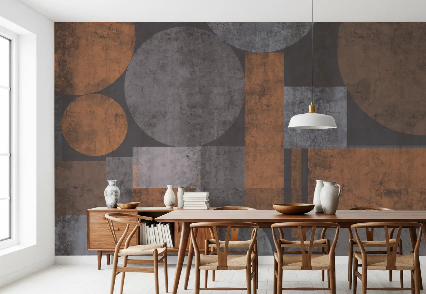 Brutalist Shapes Textured Abstract Wallpaper Wall Mural
