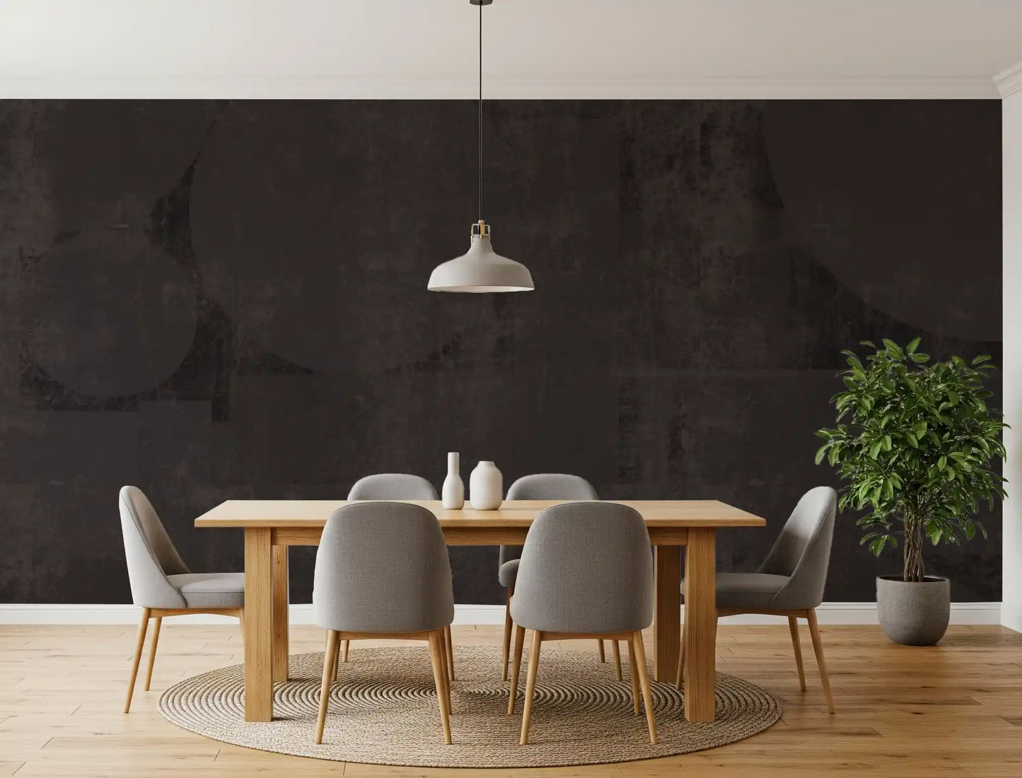 Industrial Charcoal Abstract Shapes Wallpaper Wall Mural