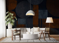 Earthy Geometrics Textured Circles Wall Mural