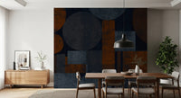 Earthy Geometrics Textured Circles Wall Mural
