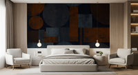 Earthy Geometrics Textured Circles Wall Mural