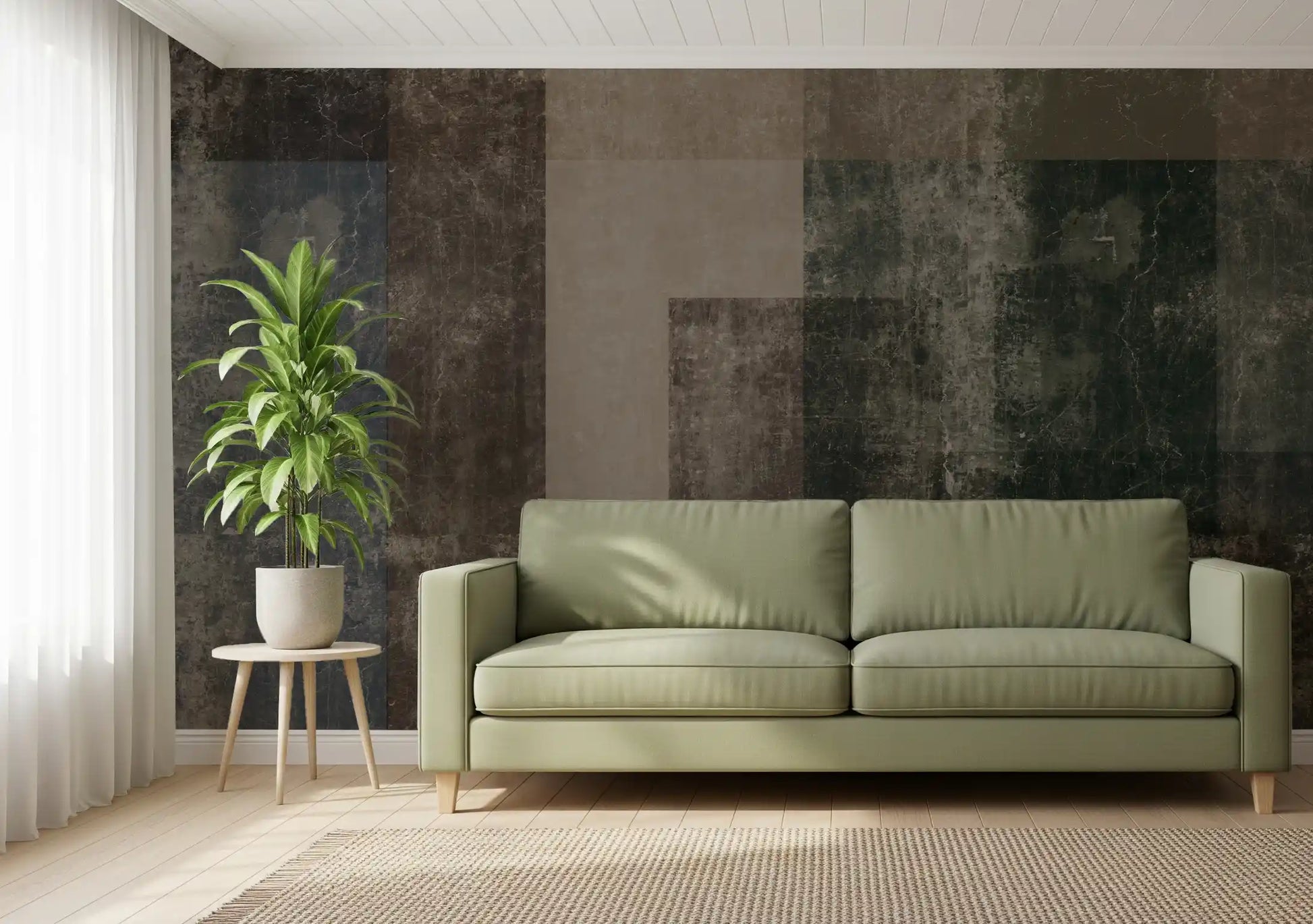 Distressed Brutalist Color Block Wall Mural Wall Mural