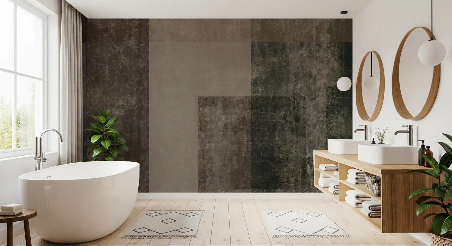 Distressed Brutalist Color Block Wall Mural Wall Mural