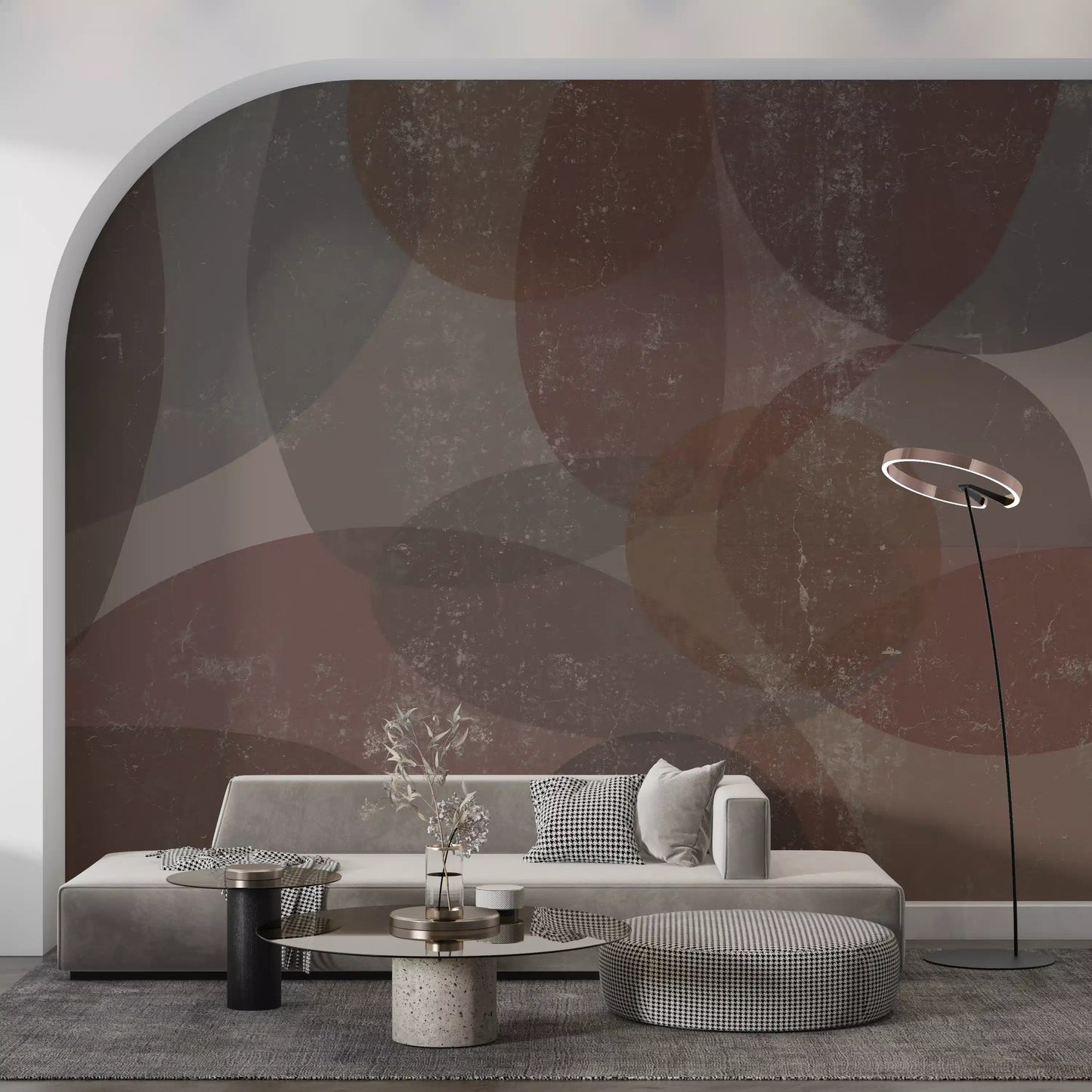 Rustic Earth Tones Abstract Pebble Wallpaper Wall Mural