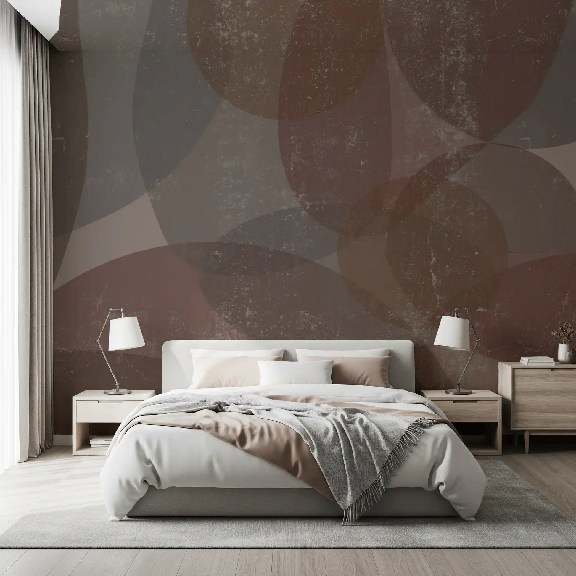 Rustic Earth Tones Abstract Pebble Wallpaper Wall Mural