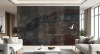 Rustic Concrete and Slate Curvilinear Wallpaper Wall Mural