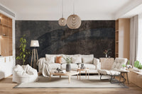 Rustic Concrete and Slate Curvilinear Wallpaper Wall Mural