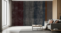 Distressed Concrete Block & Rust Stripe Wallpaper Wall Mural