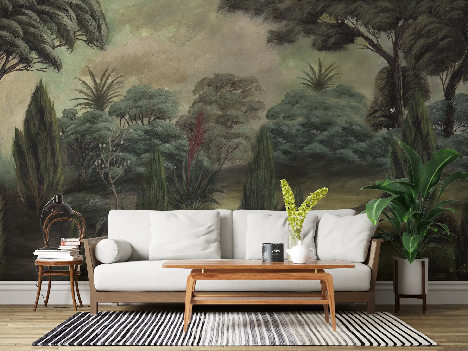 Misty Mediterranean Forest Wall Mural
