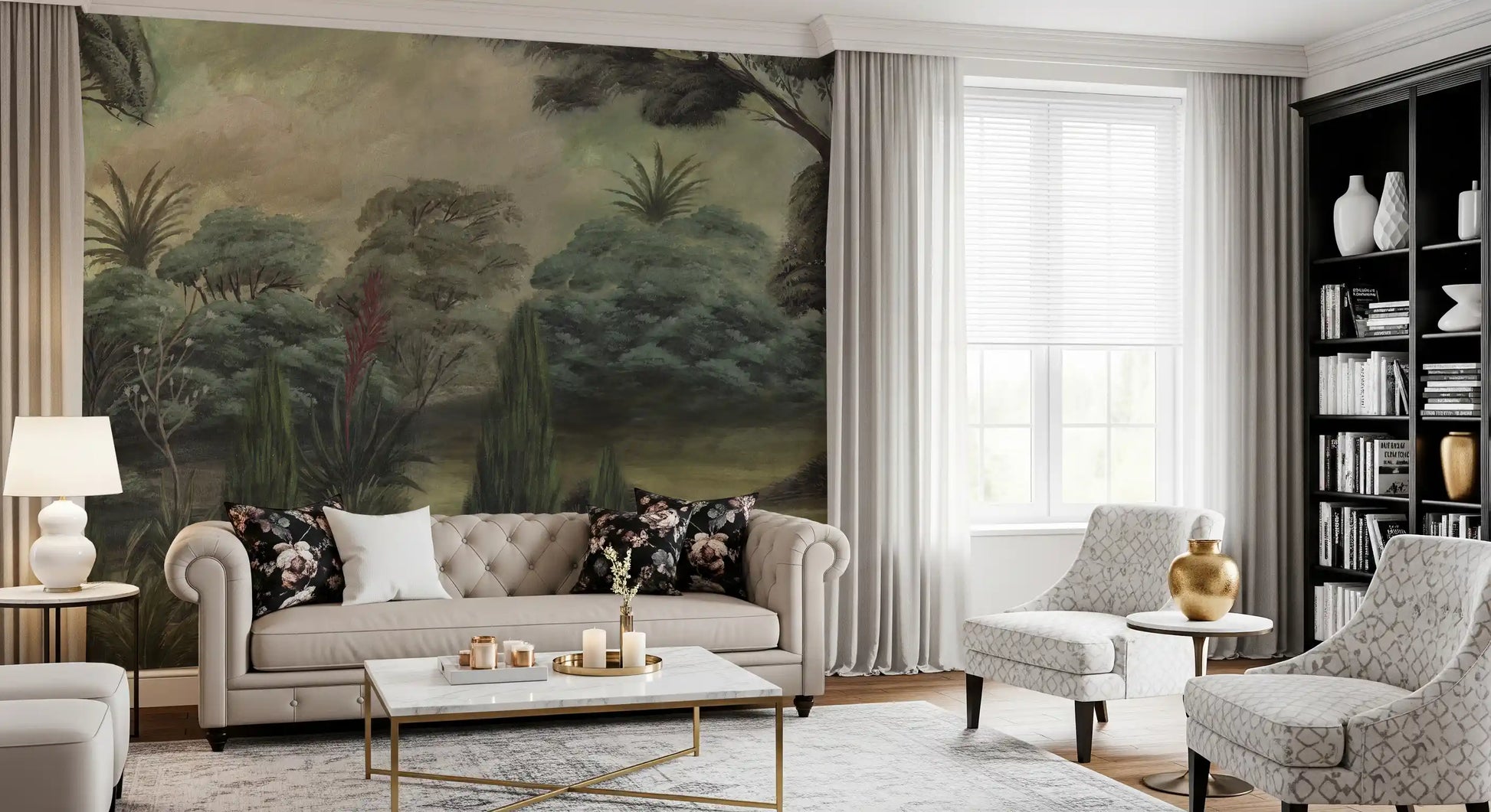 Misty Mediterranean Forest Wall Mural