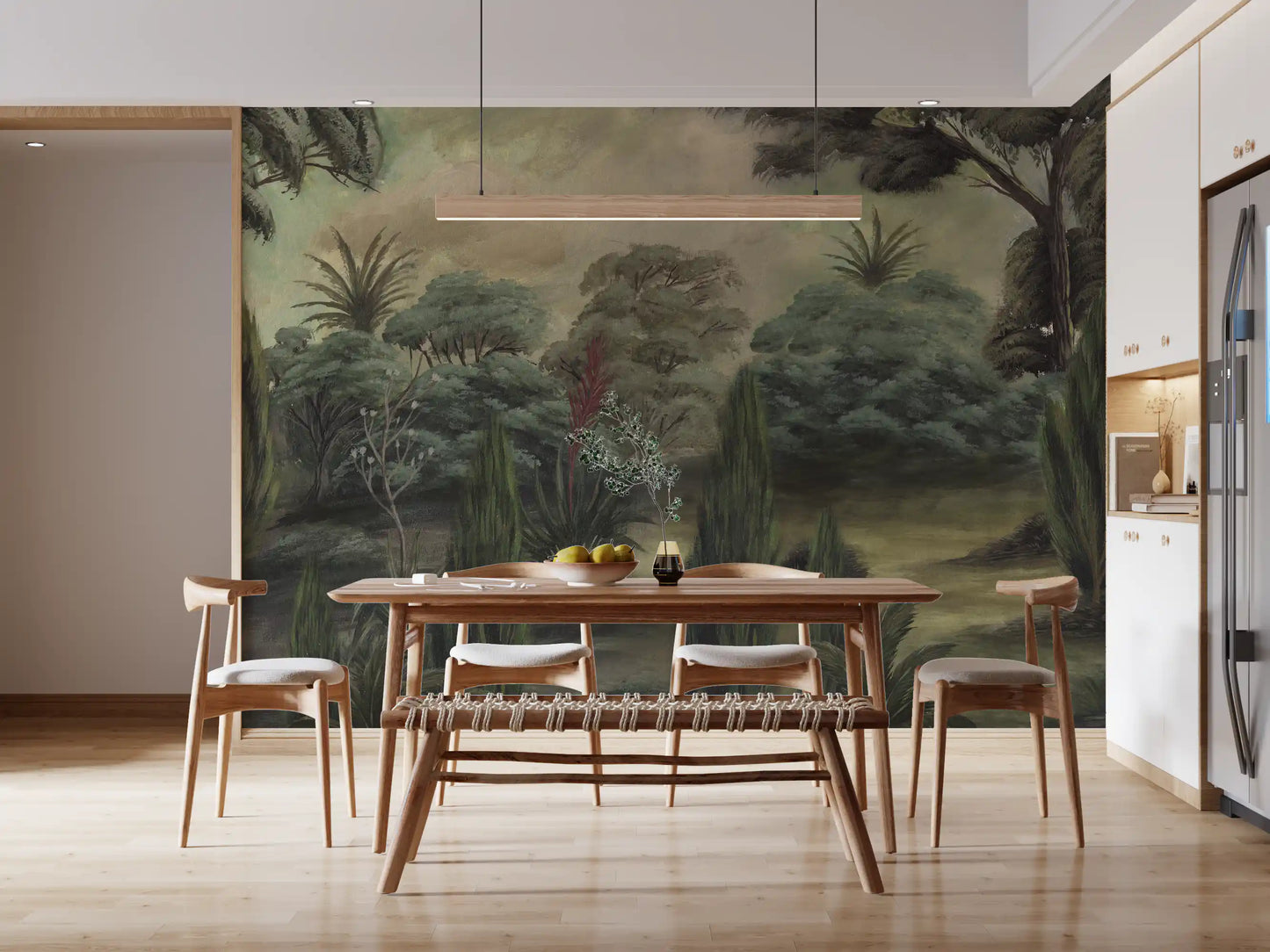 Misty Mediterranean Forest Wall Mural