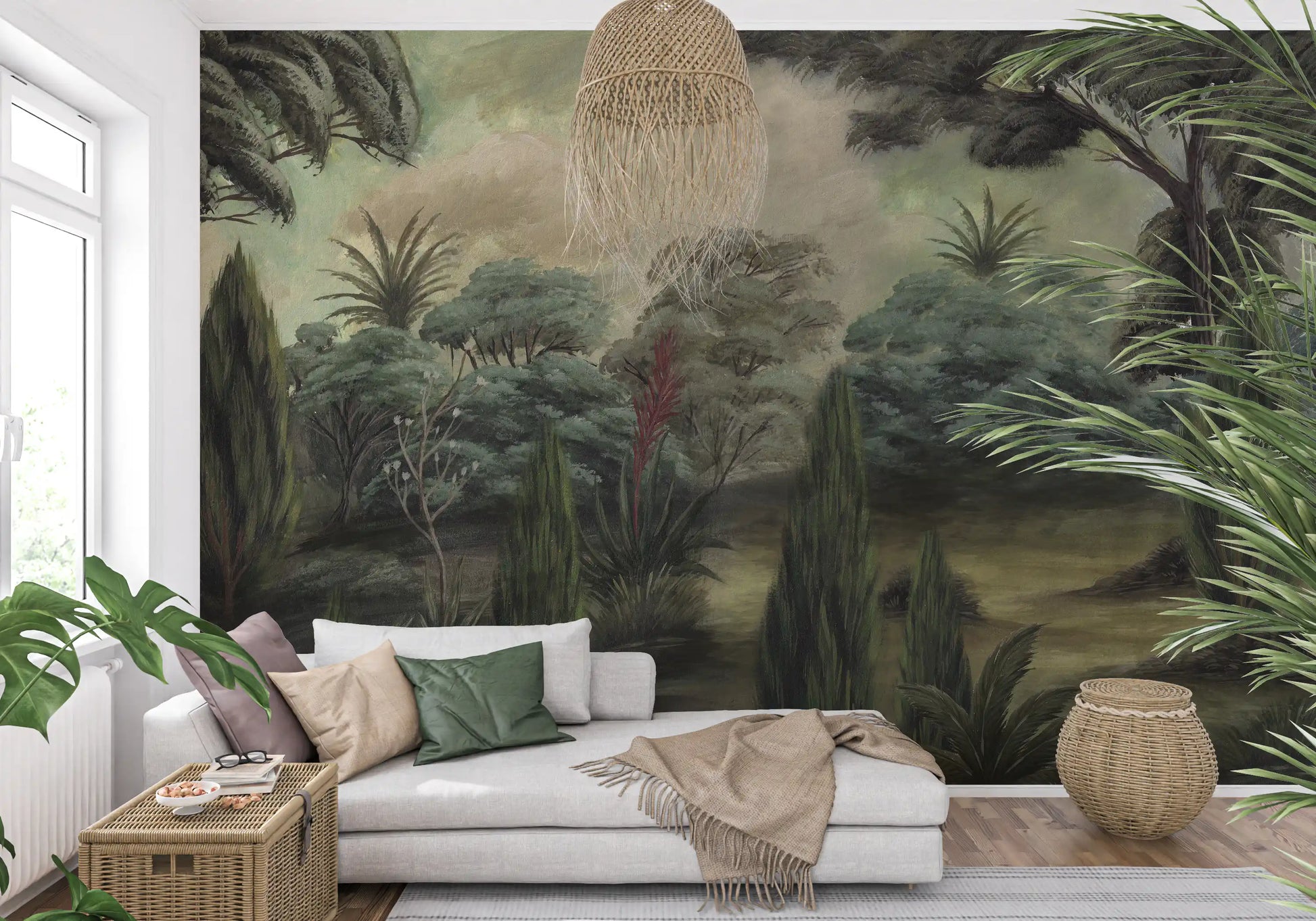 Misty Mediterranean Forest Wall Mural