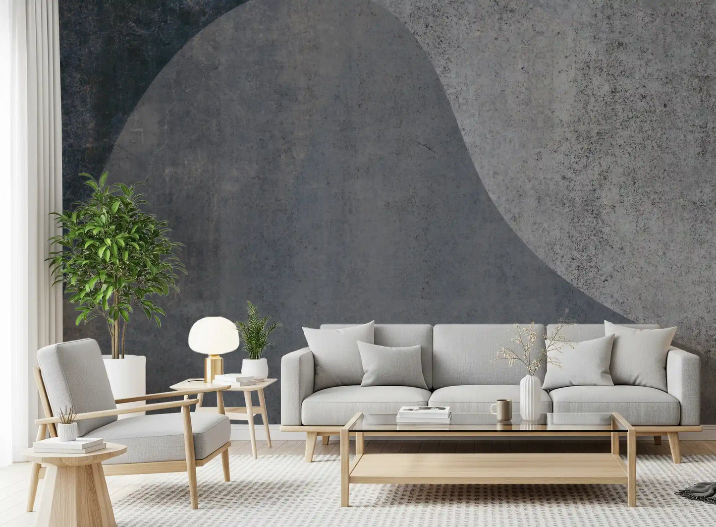 Slate Arches Abstract Industrial Wallpaper Wall Mural