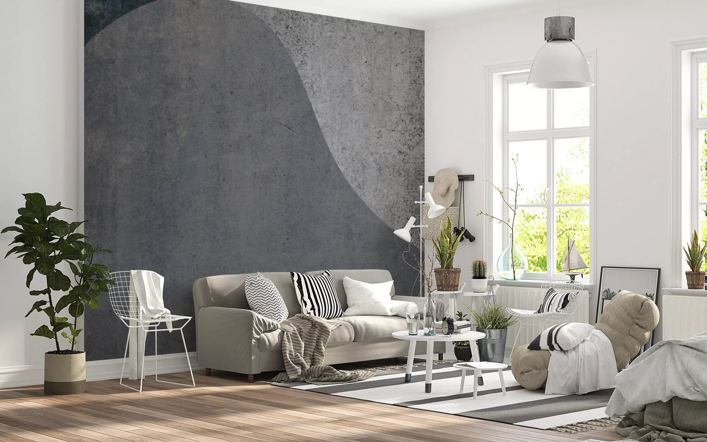 Slate Arches Abstract Industrial Wallpaper Wall Mural