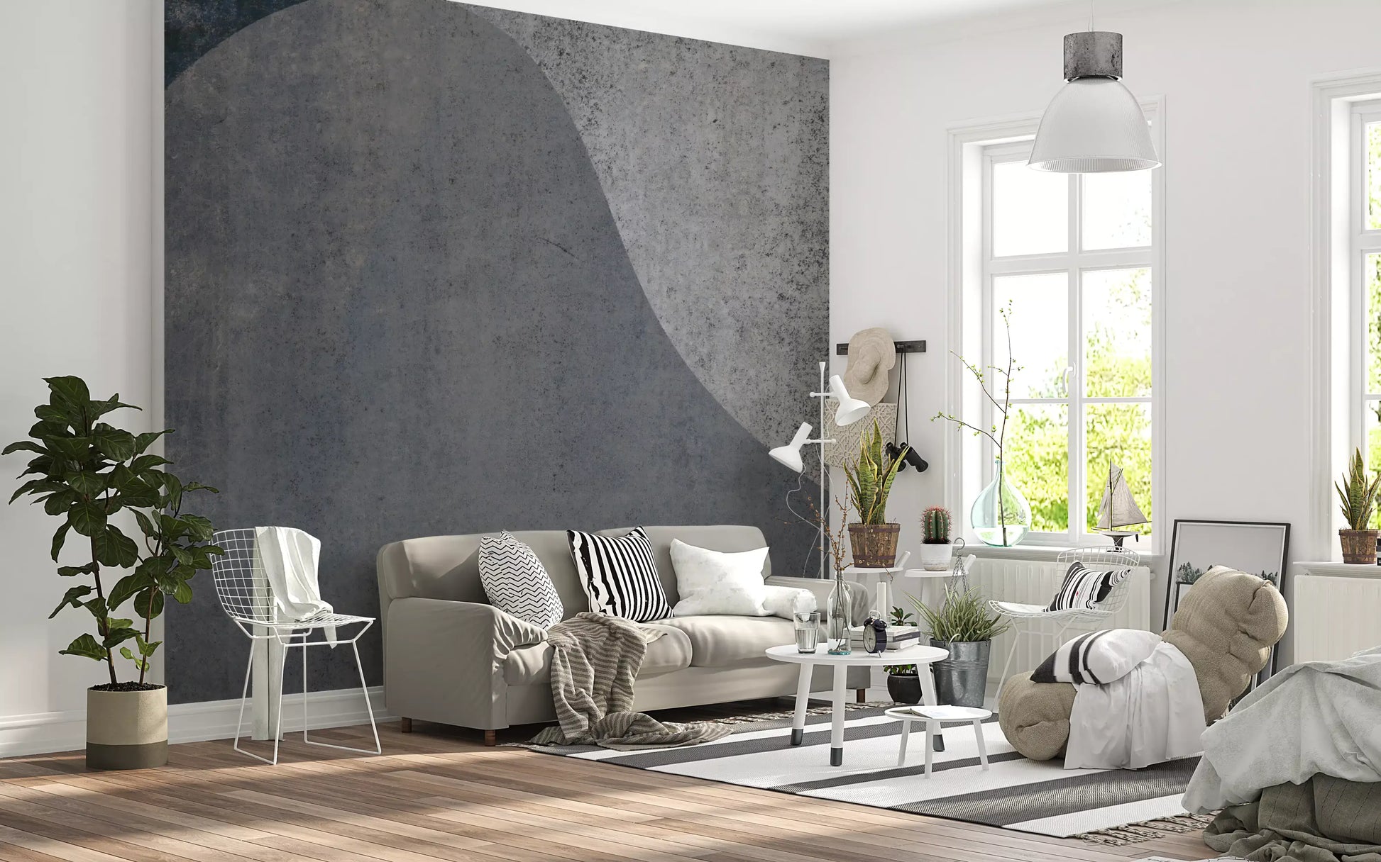 Slate Arches Abstract Industrial Wallpaper Wall Mural